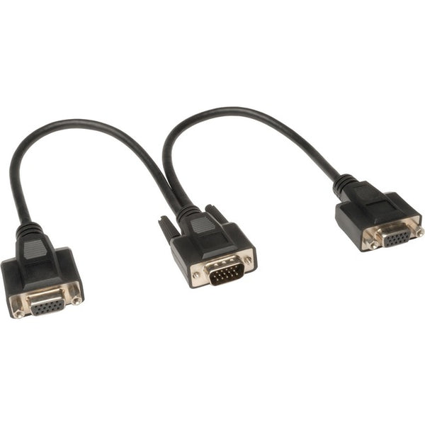 Tripp Lite 1ft VGA Monitor Y Splitter Cable High Resolution HD15 M-2xF 1' - American Tech Depot