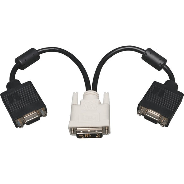 Tripp Lite 1ft DVI to VGA Splitter Adapter Converter DVI-A Analog M to 2x HD15F 1' - American Tech Depot