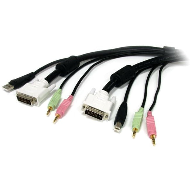 StarTech.com 4-in-1 USB DVI KVM Cable with Audio and Microphone - American Tech Depot