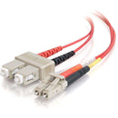 C2G-10m LC-SC 62.5-125 OM1 Duplex Multimode Fiber Optic Cable (Plenum-Rated) - Red - American Tech Depot