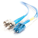 C2G-10m LC-ST 9-125 OS1 Duplex Singlemode PVC Fiber Optic Cable - Blue - American Tech Depot