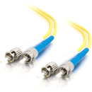 C2G-30m ST-ST 9-125 OS1 Duplex Singlemode PVC Fiber Optic Cable (LSZH) - Yellow - American Tech Depot