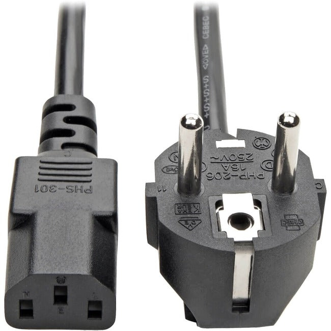 Tripp Lite 6ft 2-Prong Computer Power Cord European Cable C13 to SCHUKO CEE 7-7 Plug 10A 6' - American Tech Depot