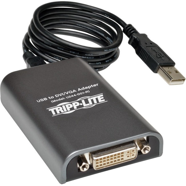 Tripp Lite USB 2.0 to DVI-VGA Dual Multi-Monitor External Video Graphics Card Adapter 1080p 60Hz - American Tech Depot