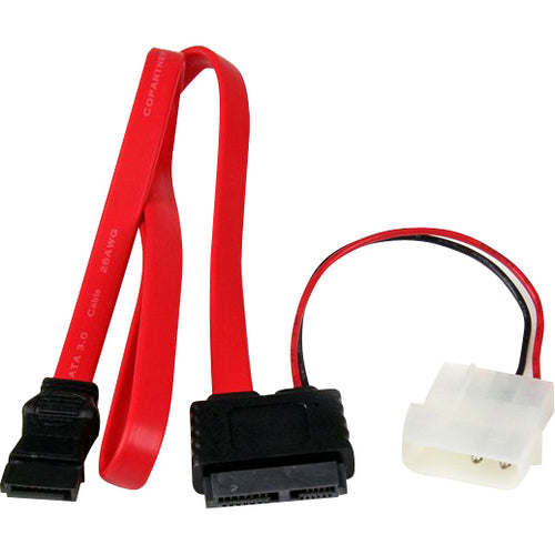 StarTech.com 20in Slimline SATA to SATA with LP4 Power Cable Adapter - American Tech Depot