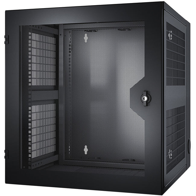 Schneider Electric NetShelter WX 13U w-Threaded Hole Vertical Mounting Rail Vented Front Door Black