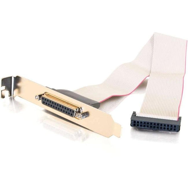 C2G 11in DB25 Female Parallel Add-A-Port Adapter Cable with Bracket - American Tech Depot