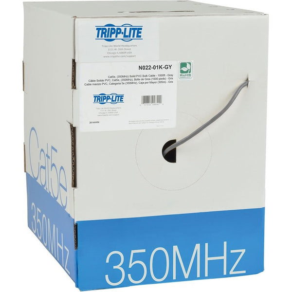 Tripp Lite 1000ft PVC CMR CAT5E CAT5 SOLID UTP BULK CABLE GRAY 1000' - American Tech Depot