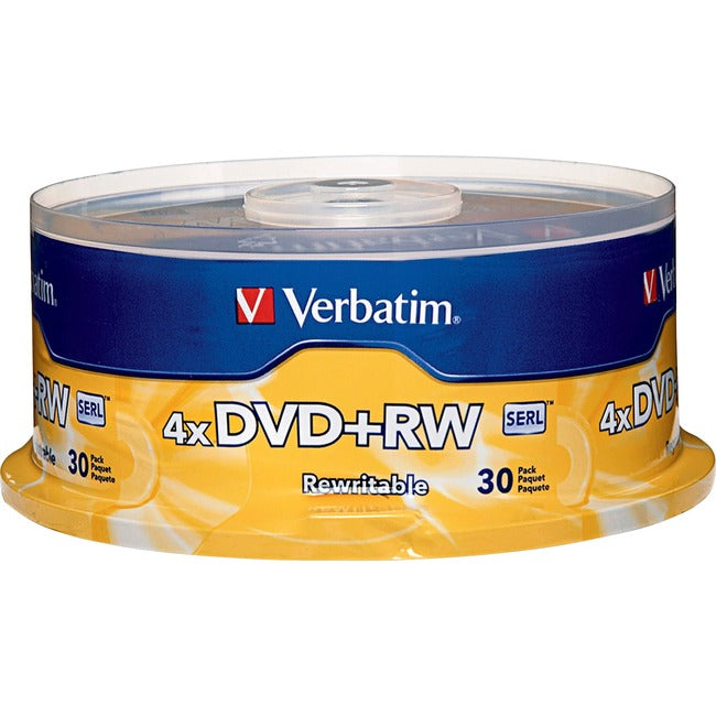 Verbatim DVD+RW 4.7GB 4X with Branded Surface - 30pk Spindle