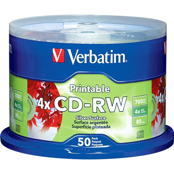 CD-RW 700MB 12X DataLifePlus Silver Inkjet Printable with Branded Hub - 50pk Spindle