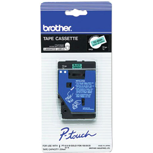 Brother P-Touch Black on Green
