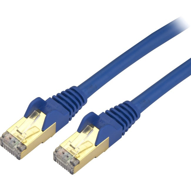 StarTech.com 14 ft CAT6a Ethernet Cable - 10 Gigabit Category 6a Shielded Snagless RJ45 100W PoE Patch Cord - 10GbE Blue UL-TIA Certified - American Tech Depot