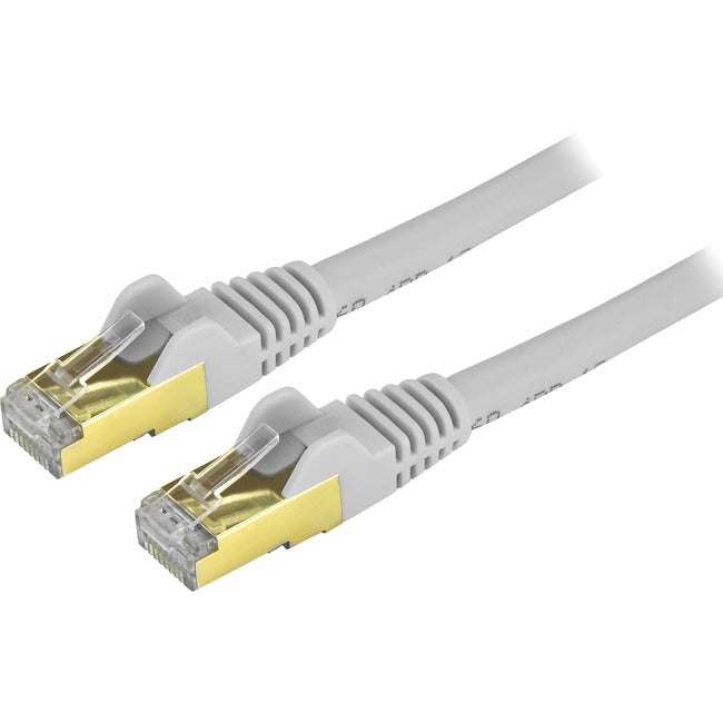 StarTech.com 14 ft CAT6a Ethernet Cable - 10 Gigabit Category 6a Shielded Snagless RJ45 100W PoE Patch Cord - 10GbE Gray UL-TIA Certified - American Tech Depot