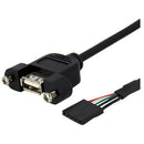 StarTech.com 1 ft Panel Mount USB Cable - USB A to Motherboard Header Cable F-F - American Tech Depot