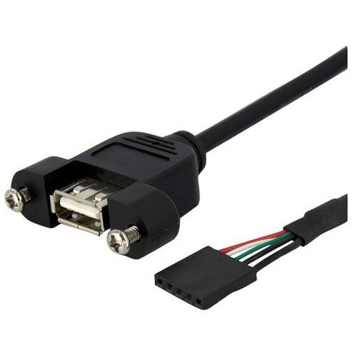 StarTech.com 1 ft Panel Mount USB Cable - USB A to Motherboard Header Cable F-F - American Tech Depot