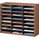 Fellowes Literature Organizer - 24 Compartment Sorter, Medium Oak