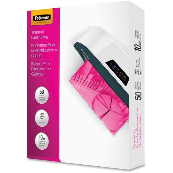 Fellowes Glossy Pouches - Letter, 10 mil, 50 pack - American Tech Depot