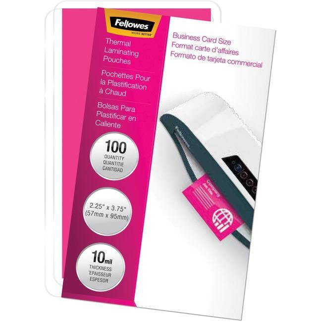 Fellowes Glossy Pouches - Business Card, 10 mil, 100 pack - American Tech Depot