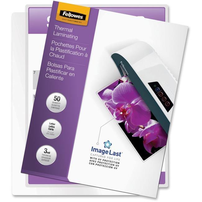 Fellowes Thermal Laminating Pouches - ImageLast™, Jam Free, Letter, 3 mil, 50 pack - American Tech Depot