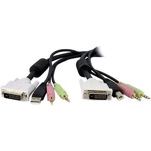 StarTech.com 15 ft 4-in-1 USB DVI KVM Switch Cable with Audio - American Tech Depot