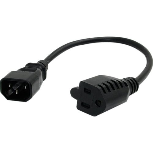 StarTech.com 1 ft Computer Power Cord IEC 320 C14 to NEMA 5-15R