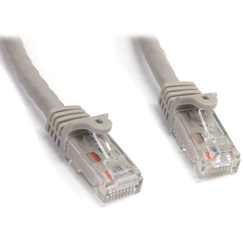 StarTech.com 15ft CAT6 Ethernet Cable - Gray Snagless Gigabit CAT 6 Wire - 100W PoE RJ45 UTP 650MHz Category 6 Network Patch Cord UL-TIA - American Tech Depot