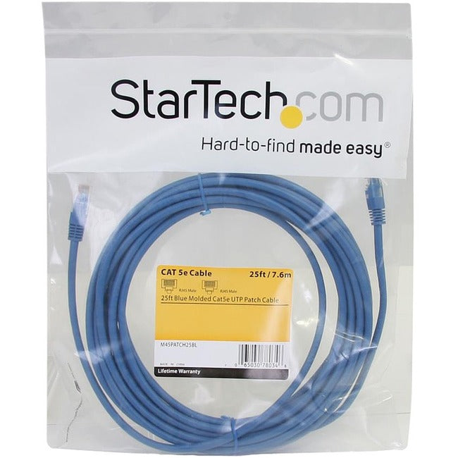 StarTech.com 25 ft Blue Molded Cat5e UTP Patch Cable - American Tech Depot