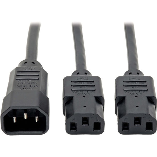 Tripp Lite 6ft Computer Power Cord Extension Cable C14 to 2xC13 10A 18AWG 6' - American Tech Depot