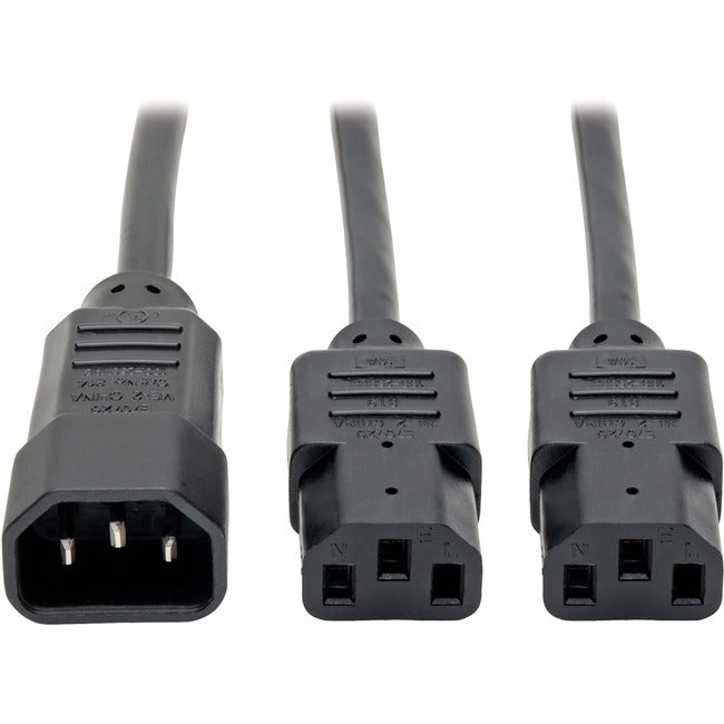 Tripp Lite 6ft Computer Power Cord Extension Cable C14 to 2xC13 10A 18AWG 6' - American Tech Depot
