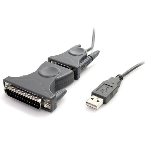 StarTech.com USB to Serial Adapter - 3 ft - 1m - with DB9 to DB25 Pin Adapter - Prolific PL-2303 - USB to RS232 Adapter Cable - American Tech Depot