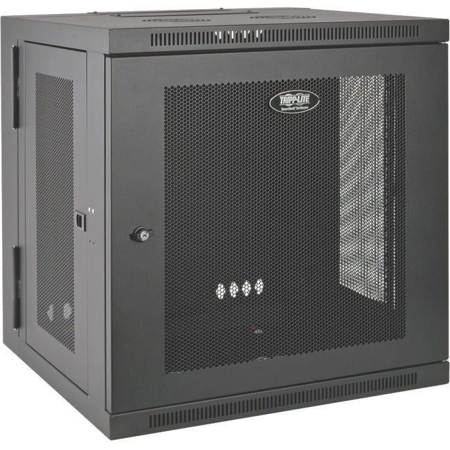 Tripp Lite 10U Wall Mount Rack Enclosure Server Cabinet Hinged w- Door & Sides