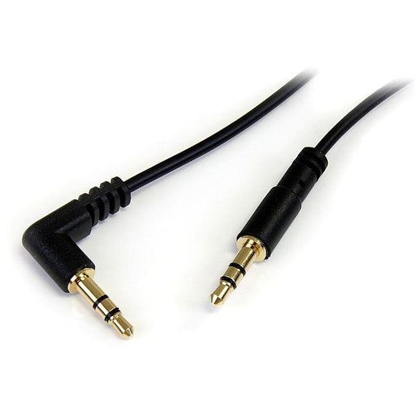 StarTech.com 1 ft Slim 3.5mm to Right Angle Stereo Audio Cable - M-M - American Tech Depot