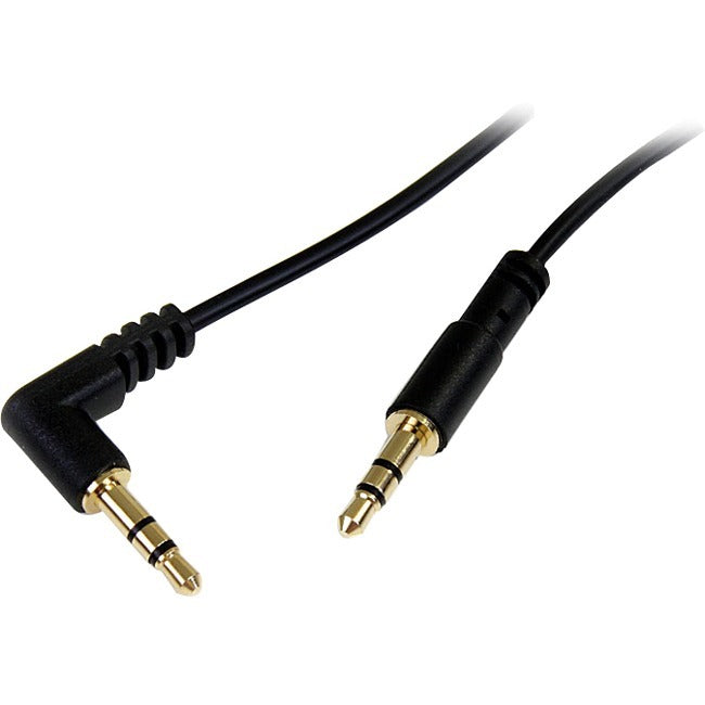 StarTech.com 3 ft Slim 3.5mm to Right Angle Stereo Audio Cable - M-M - American Tech Depot
