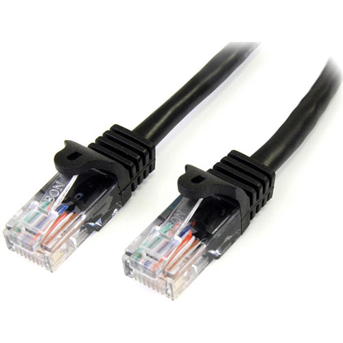 StarTech.com 50 ft Black Cat5e Snagless UTP Patch Cable - American Tech Depot