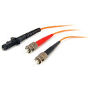 StarTech.com 1m Fiber Optic Cable - Multimode Duplex 62.5-125 - LSZH - MTRJ-ST - OM1 - MTRJ to ST Fiber Patch Cable - American Tech Depot