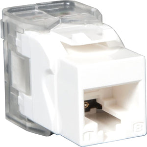 Tripp Lite Cat6 - Cat5e Keystone Jack, 180-Degree Toolless - RJ-45, cat5e cat6 UTP - 110 IDC RJ45 WHITE TAA-GSA - American Tech Depot