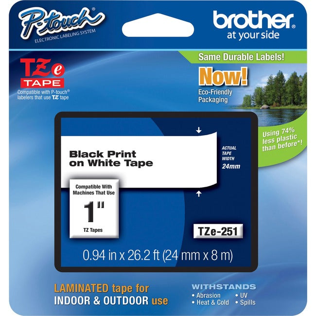 Brother P-touch TZe 1" Laminated Tape Cartridge - American Tech Depot