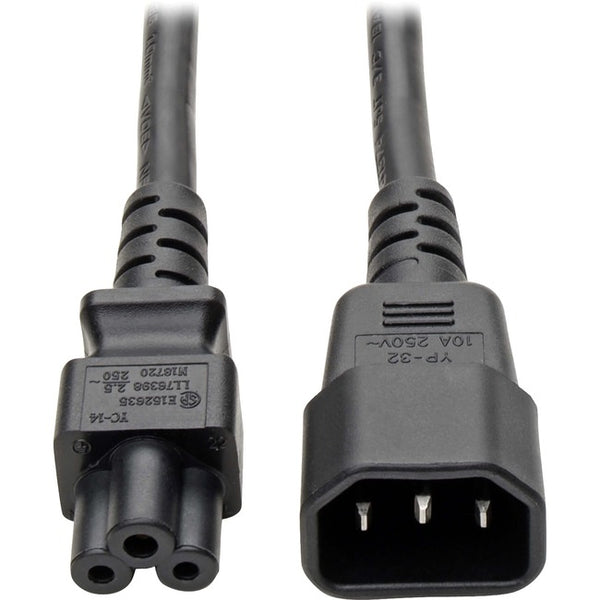 Tripp Lite 6in Laptop Power Cord Adapter Cable C14 to C5 2.5A 18AWG 6" - American Tech Depot