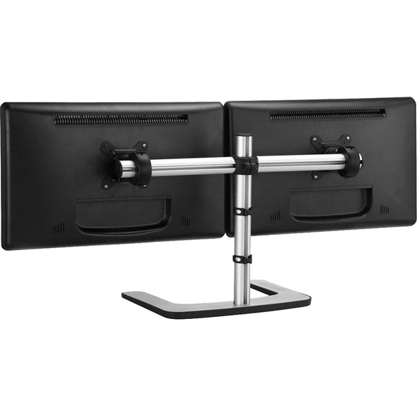 Atdec dual-single monitor desk mount - Freestanding base - Loads up to 26.5lb flat or 20lb curved - VESA 75x75, 100x100