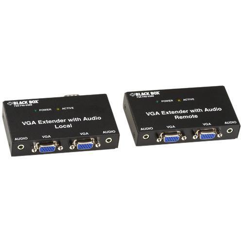 Black Box VGA Extender Kit with Audio, 2-Port Local, 2-Port Remote - American Tech Depot