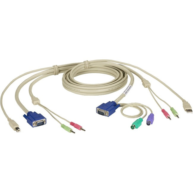 Black Box KVM CPU Cable - DT Pro II Series, VGA, PS-2, Audio, 9-ft. - American Tech Depot