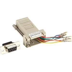 Black Box DB9 Colored Modular Adapter (Unassembled), Female to RJ-45, 8-Wire, Gray - American Tech Depot