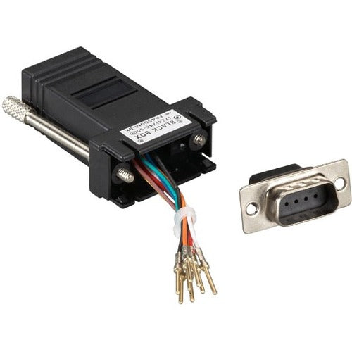 Black Box Modular Adapter Kit (Unassembled), DB9 Male to RJ-45, 8-Wire, Black - American Tech Depot