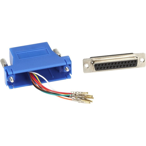 Black Box Modular Adapter Kit - DB25 Female to RJ45 Female, Blue