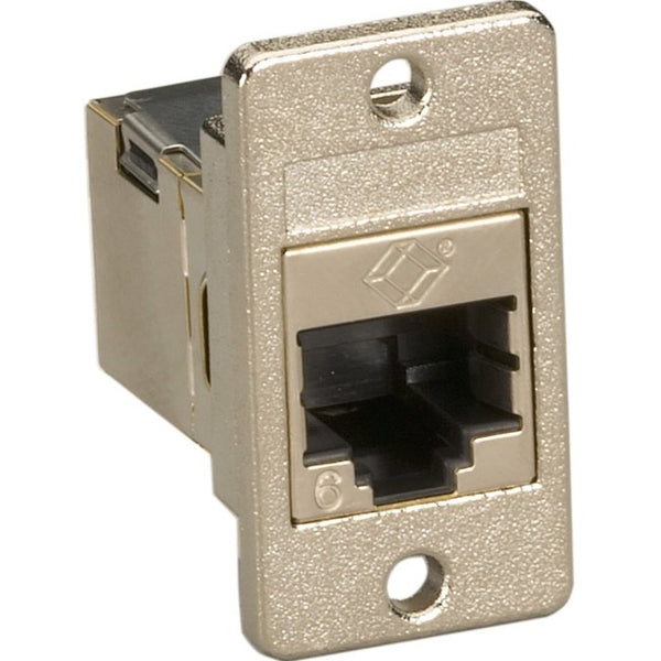 Black Box Panel Mount Cat6 Shielded Coupler Silver - American Tech Depot