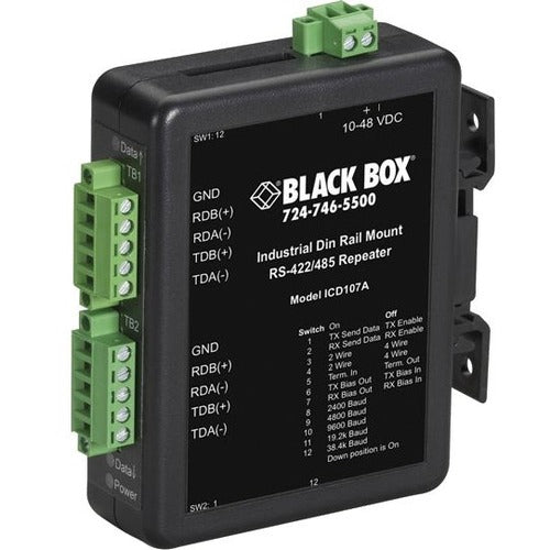 Black Box RS-422-RS-485 Industrial DIN Rail Repeater