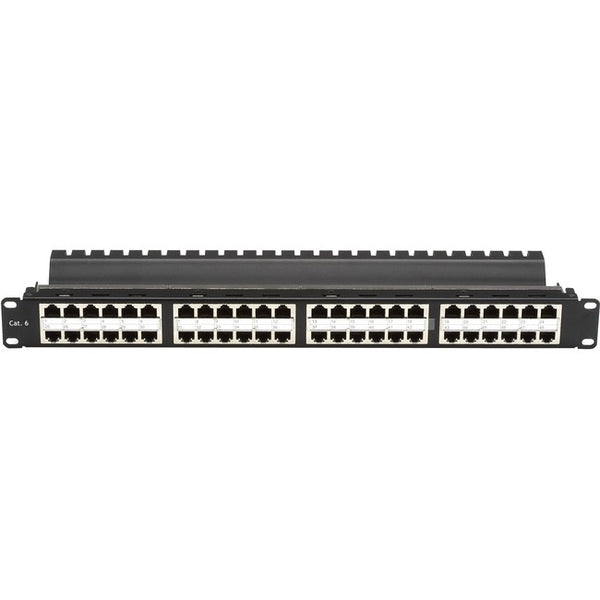 Black Box CAT6 Patch Panel - Feed-Through, 2U, Shielded, 48-Port