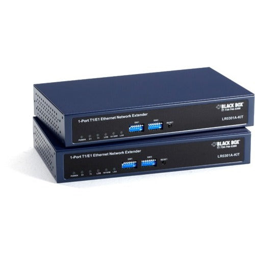 Black Box LR0300 Series Managed T1-E1 Fast Ethernet Extender Kit - 1km, 2-Mbps