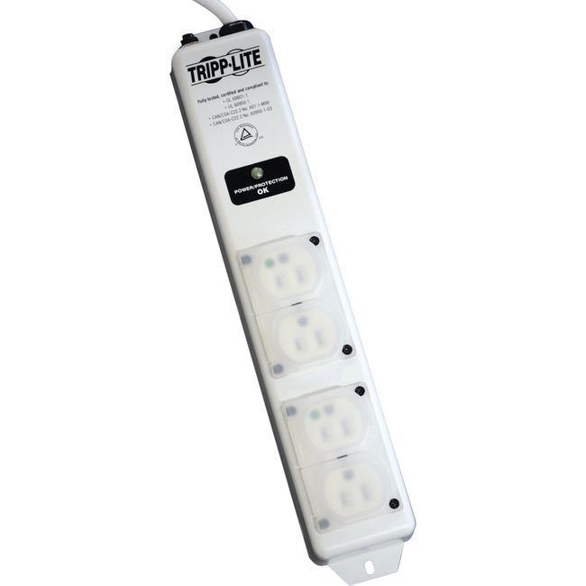 Tripp Lite Surge Protector Power Strip Medical Hospital Metal 4 Outlet 15' Cord - American Tech Depot