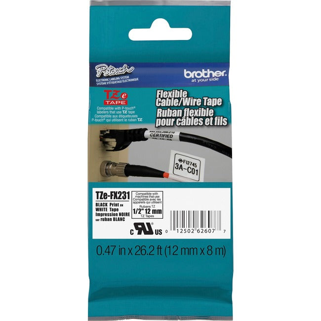 Brother Flexible Cable-Wire TZe ID Tape - American Tech Depot